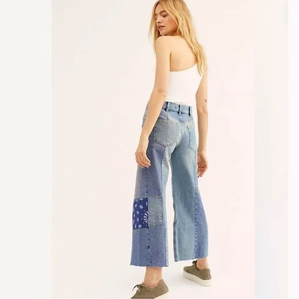 WE THE FREE heart of gold patchwork wide leg jean✨ - Picture 4 of 6